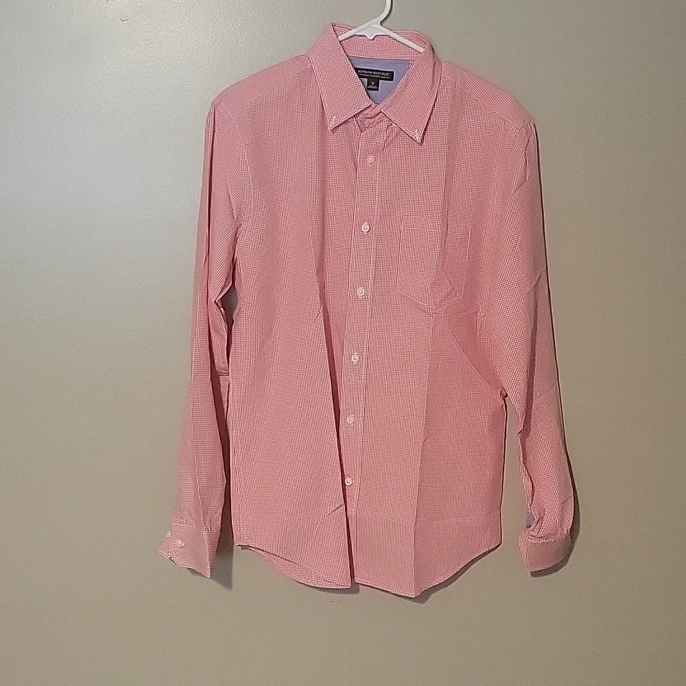 Banana Republic Button Down Longsleeve Shirt Red‎ Mens Size Medium